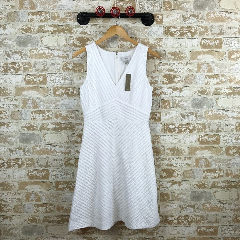 NWT j. Crew‎ pleated chevron a line dress